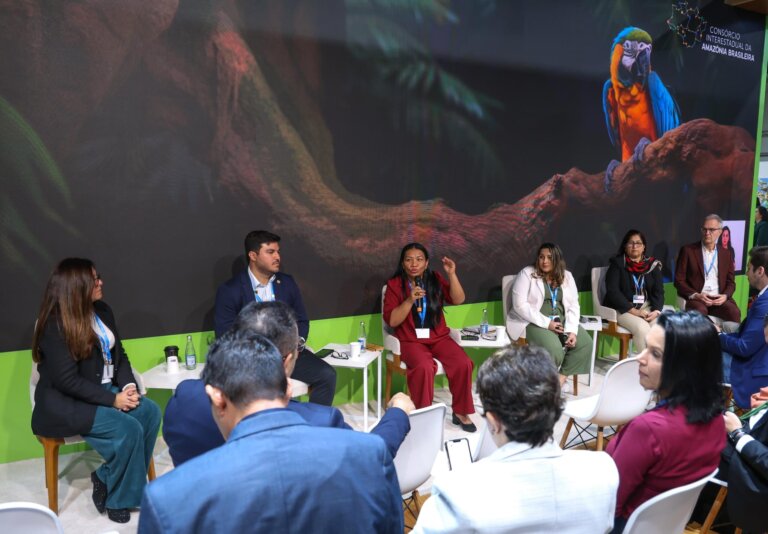 Acre é destaque internacional na implementação e captação de recursos de créditos de carbono, em painel na COP 29. Foto: Pedro Devani/Secom